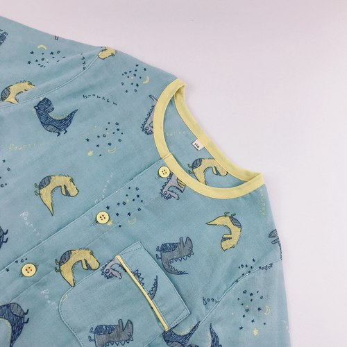 春秋男童宝宝纯棉纱布长袖男孩空调房家居服套装儿童睡衣夏季薄款