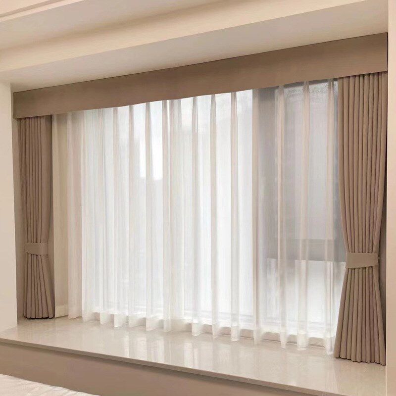 窗帘幔头水波幔平幔帘头魔术贴卧室窗幔头自粘帘头顶部遮光幔