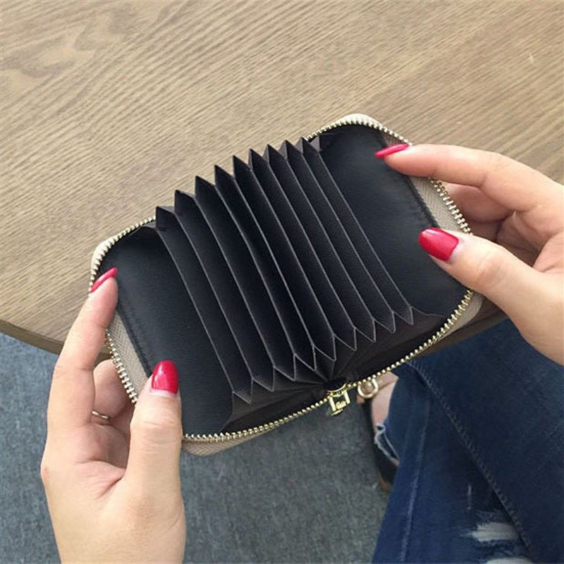 卡包女多卡位可爱个性风琴式卡片包迷你卡夹名片夹拉链小钱包