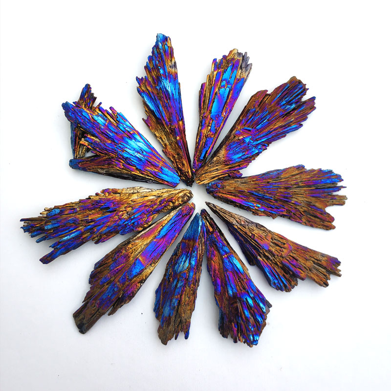 天然电镀黑碧玺原石 n扇形电气石矿石标本摆件 diy挂件吊坠水晶石