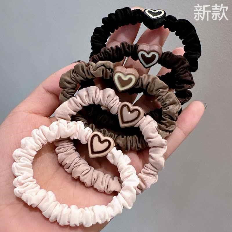 韩版爱心发绳成人扎头发皮筋发小不伤肠圈简约高弹力耐用头绳新款