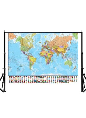 60x80cm The World Political Physical Map Foldable No-fading