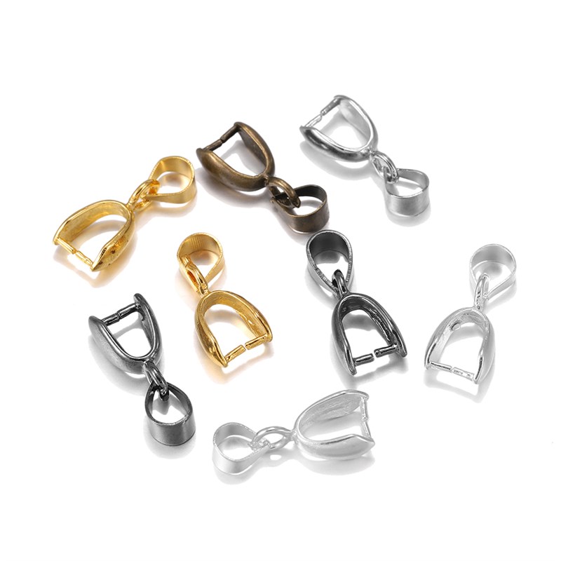 推荐10/20/50Pcs Gold Copper Pendant Clasps Hook Bails Clips