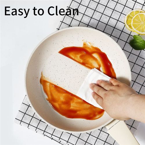 麦饭石平底锅不粘煎锅炒菜锅烙饼煎蛋辅食锅小汤锅蒸锅电磁炉通用