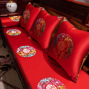 红木沙发坐垫中式家具座垫罗汉床垫子套罩五件套三人位实木沙发垫