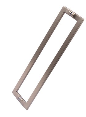 2I极窄浴室隔断淋浴房玻璃门拉手黑色枪灰色极简方U管把手304不锈