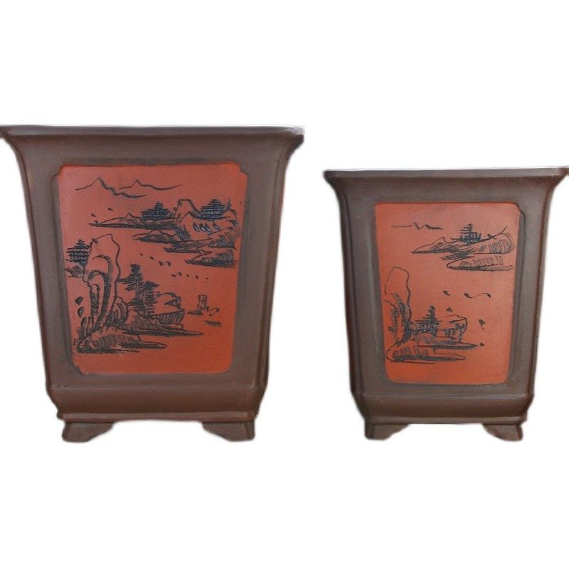 宜兴紫砂花盆加厚超大号高四方盆景种树老桩造型兰花陶瓷花盆,鲜花速递/花卉仿真/绿植园艺,花盆,淘宝优惠券,粉丝福利购,淘宝优惠卷