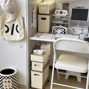 桌下置物架带轮多层收纳架家用抽屉式分格收纳柜放书包桌下滑轮柜