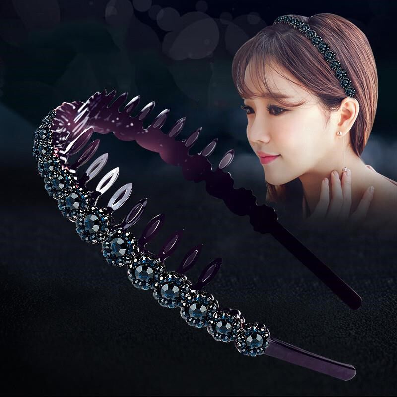 发箍女夏天头饰成人发卡压发头箍带齿防滑简约水钻洗脸发夹