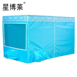 室空调蚊帐宿天保夏卧风加56167防厚型帐篷移动拉链户外蓝色舍温