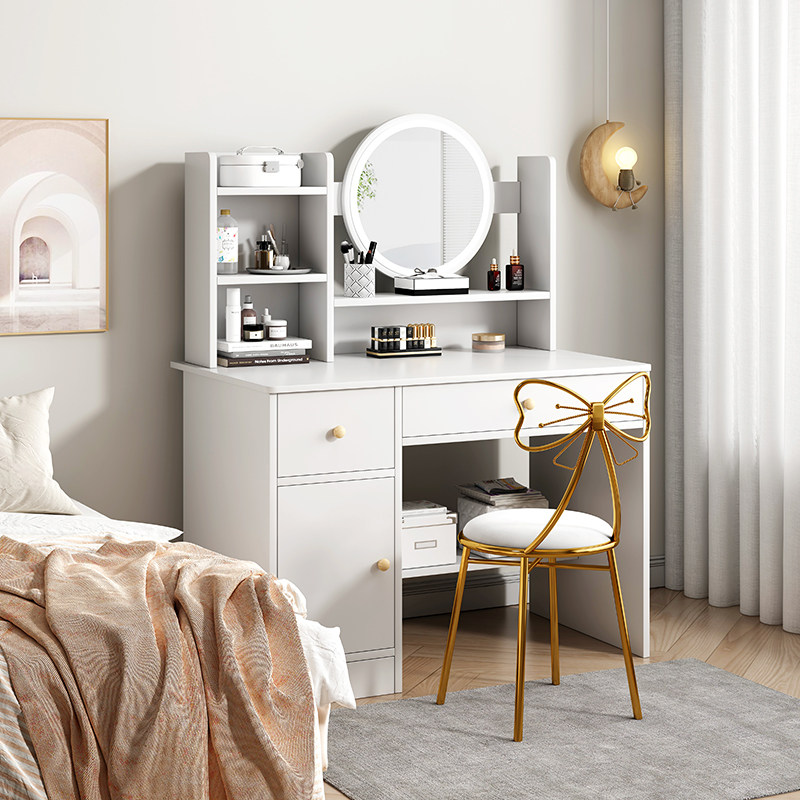 梳妆台卧室现代简约网p红书桌化妆桌收纳柜一体化妆台镜小户型专
