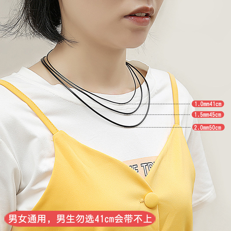 小众高货法诺图吊坠挂绳男女款饰品吊坠项链绳子黑色蜡皮绳玉坠挂