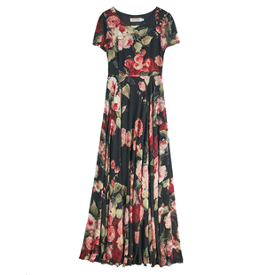 大摆修身 碎花雪纺连衣裙长款 沙滩海边度假超仙女长裙 新款 2020夏季