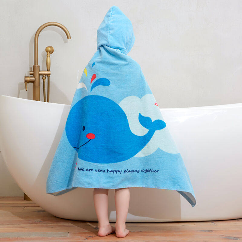 儿童浴巾连帽斗篷男女宝宝可穿棉毛巾料超柔小孩洗澡巾浴袍70X110,婴童用品,浴巾,淘宝优惠券,粉丝福利购,淘宝优惠卷