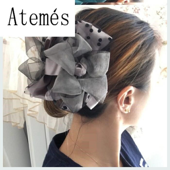 娟沙蕾丝夸张头花抓n夹盘发发夹发卡布艺大花朵花夹子发抓头饰发