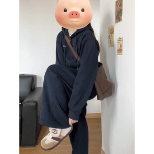 纯棉宽松休闲运动套装女春秋时尚显瘦洋气韩版卫衣炸X街两件套学