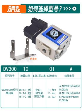 亚德客GFR305滤器残压释放阀慢启动阀GV300-08/10/1BF1A/过安全阀