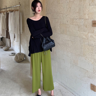 子夏秋季 子秋装 直筒裤 托腹宽松休闲阔腿裤 潮辣妈个性 孕妇裤