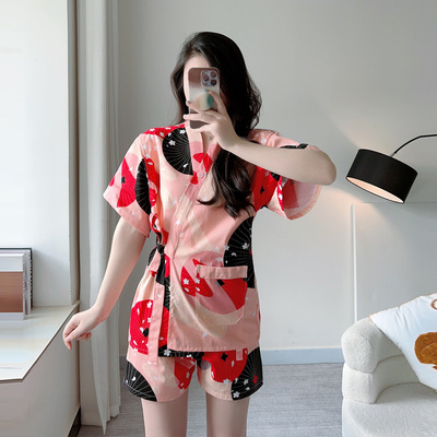 汗蒸服男a女款2023新款洋派可爱大尺码开衫200斤情侣浴服按摩服