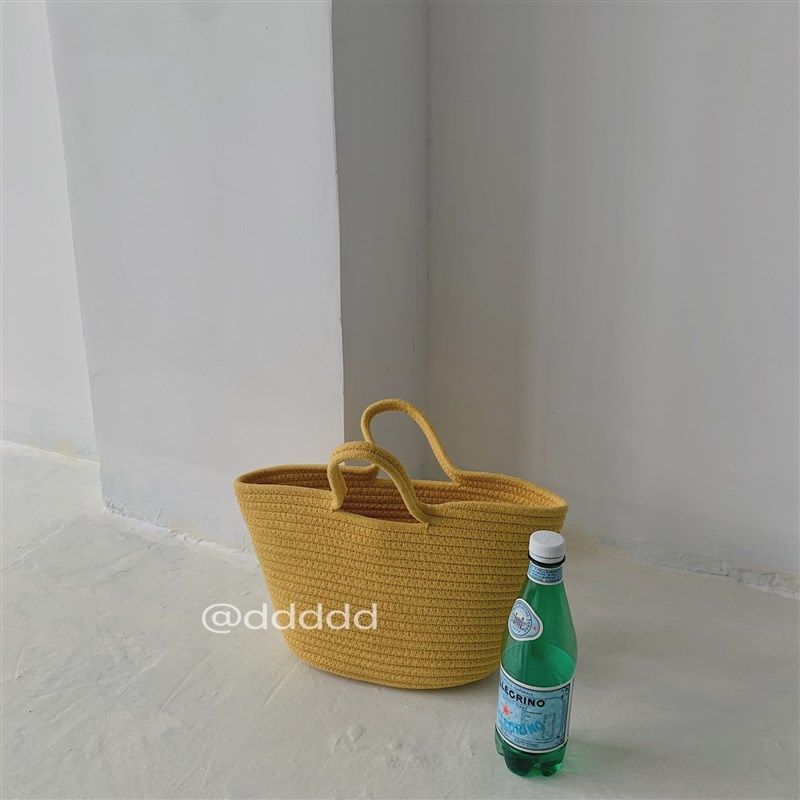 大大家 21新款嫩黄色棉绳编织包 沙滩海边度假包 手拎菜篮子,箱包皮具/热销女包/男包,通用款女包,淘宝优惠券,粉丝福利购,淘宝优惠卷