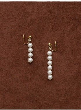 TONE修饰脸型澳白色珍珠耳夹蚊香盘高级感简约气质百搭无耳洞耳钉