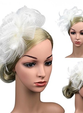 Feather Decoration Headband  Fascinator Hat Dual-se Stylish