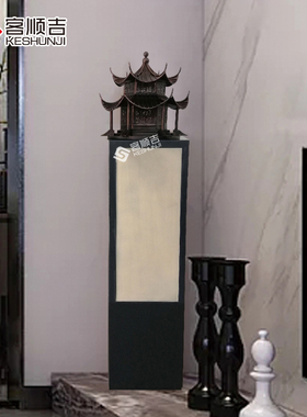 新品新中式客厅玄关落地建筑亭子塔摆件酒店样品R屋展示中心别墅