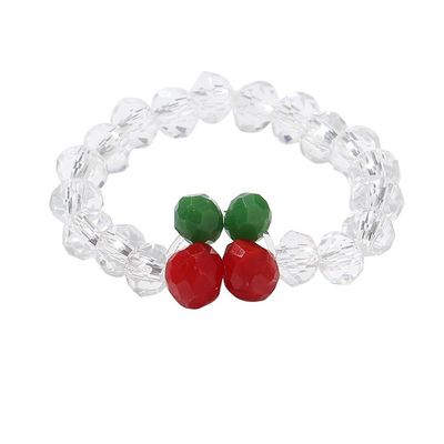 推荐Elastic crystal bead ring summer cherry fruit ring femal