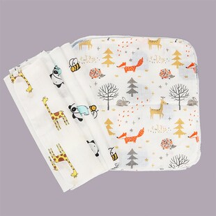 10PCS Kids Baby Cartoon Towel Handkerchief Cotton Muslin Tow
