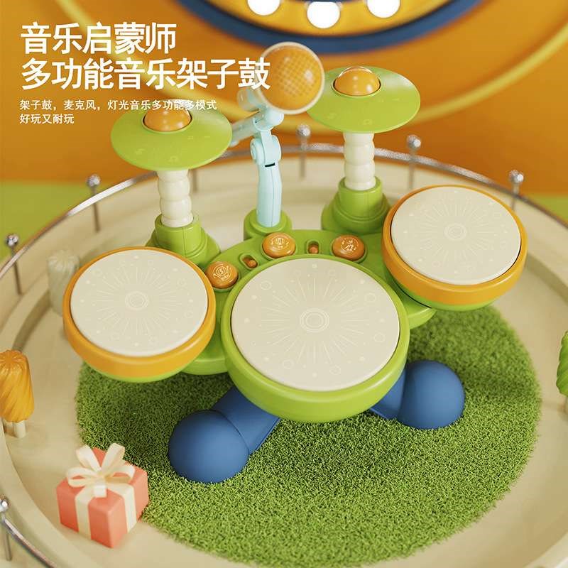 宝宝手拍鼓儿童婴j儿打鼓玩具打击乐器手敲打鼓婴幼儿2小鼓1一3岁