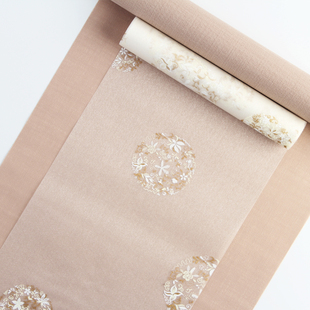 爱茶屋天色茶席珍珠纱烫金纱【团花白色】茶席桌旗防水席两条搭配