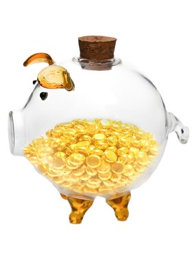 透明玻璃瓶迷你攒金豆子小猪金豆豆收纳许愿透亮玻璃圣诞节日礼物
