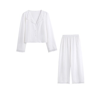 宫廷睡衣女春秋款长袖韩版甜美蕾丝花边套装法式高级感家居服