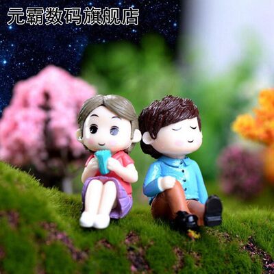 1set Mini Stool Couples Dolls Fairy Garden Miniatures Decor