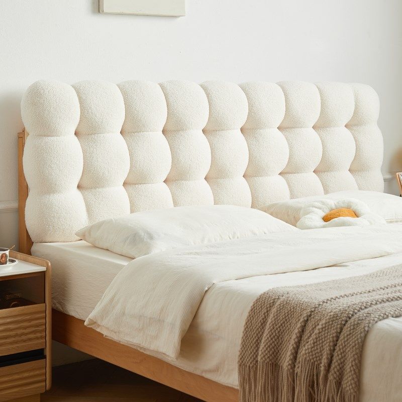 2024新款小雪球床头靠垫榻榻米无床头软包靠背垫奶油风大靠枕定制,居家布艺,床头靠垫,淘宝优惠券,粉丝福利购,淘宝优惠卷