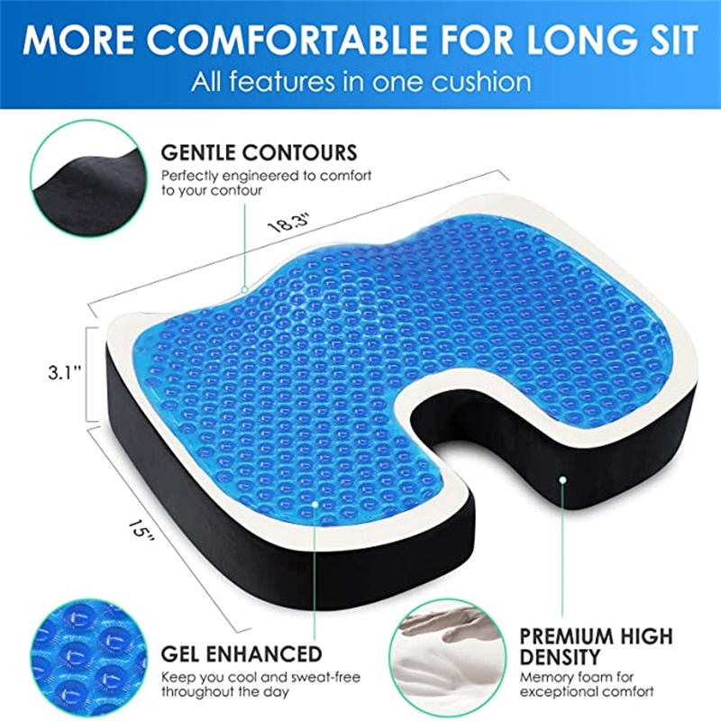 速发Gel Orthopedic Memory Cushion Foam U Coccyx Travel Seat