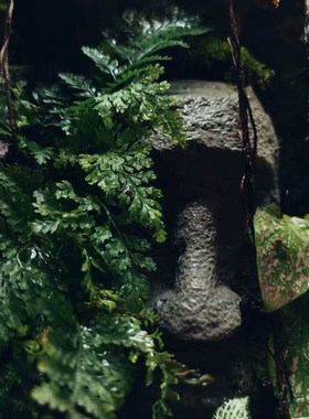 北欧创意复活岛石像水泥草缸鱼缸摆件沉水造景家居客厅桌面装饰品