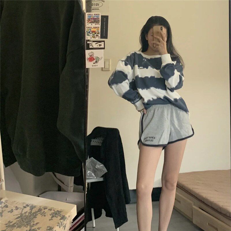 包邮 美式复古 B*M高腰休闲运动短裤