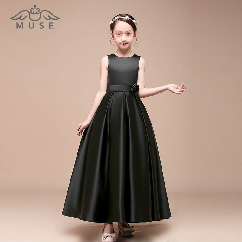 女童晚礼服公主裙演出服女长裙乐团演出服学生儿童礼服裙钢琴表演
