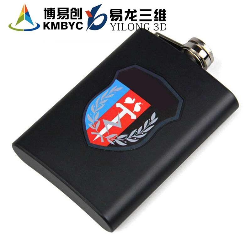 uv平板打印机礼壶便携l属酒瓶酒品金ogo图案彩印数码直喷uv打印机