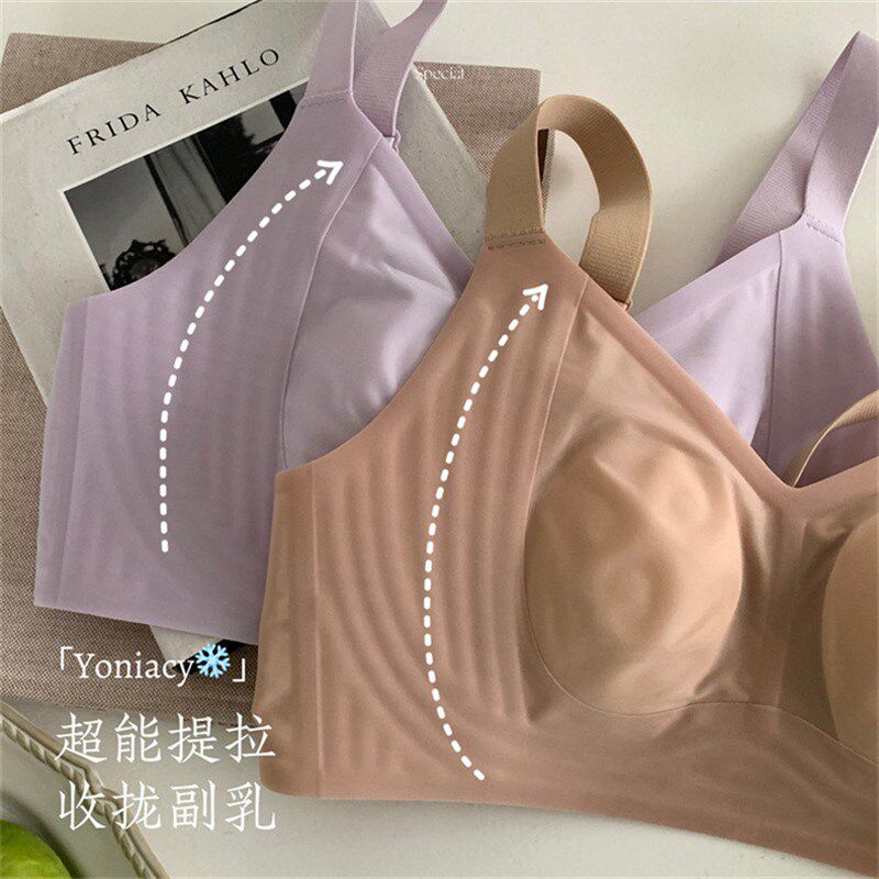 2025年夏季超薄内衣女士大胸显小无钢圈舒服透气文胸薄款上托胸罩