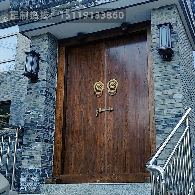 原木门实木大门仿古木门酒店民宿木门农村庭院大门老式门古建门楼