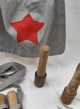 红色文化革命冲锋号五角星书包挎包怀旧展揽馆收藏纪念品道具摆件