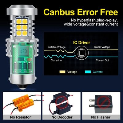 推荐2pcs Canbus No Error BA15S BAU15S LED 1156 P21W PY21W Ca