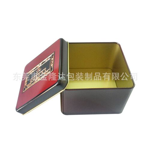 定制正方形马口铁罐食品糖u果包装铁盒长方形茶叶包装罐曲奇饼干