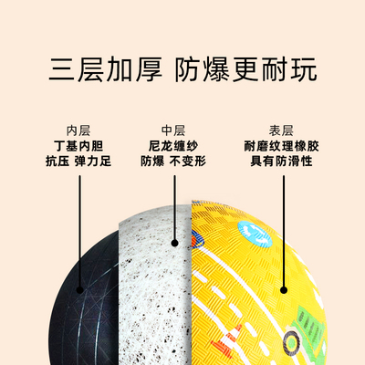 皮球儿童小幼儿园专用婴儿球拍拍儿童玩具打气筒一岁弹力篮球玩的