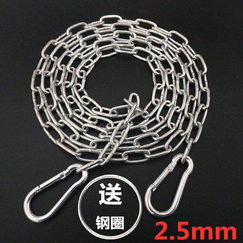 304不锈钢狗链子大型犬中型犬小型犬铁链项圈狗绳防咬家用牵引带