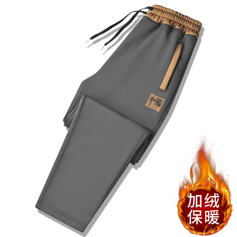 裤子男款秋冬f季运动裤男士宽松直筒卫裤加绒加厚大尺码休闲长裤