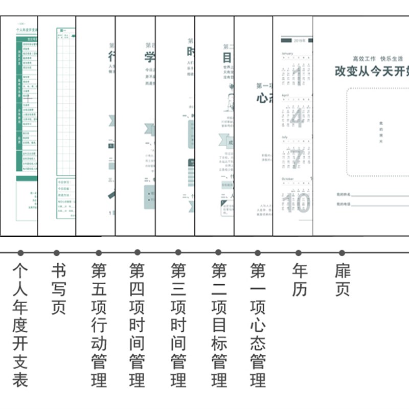 现货2023年新五项管理行动日志笔D记本日程本工作效率手册记事本