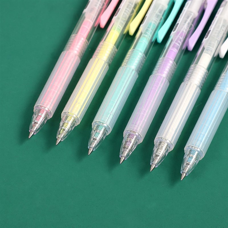 JIANWU 6pcs/set 0.5pmm Macron color Press Gel pen Smooth wr